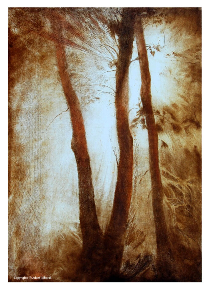 Światło I — akwatinta, miedzioryt